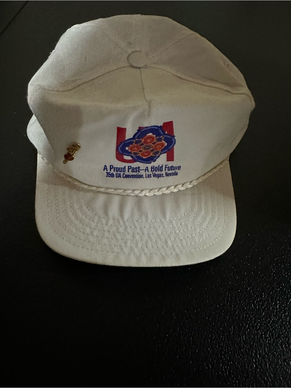 Vintage White Embroidered Cap - A Proud Past A Bold Future